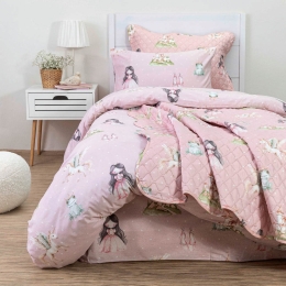 Borea Κουβερλί Σετ Emeralda Μονό 160 x 220 cm + 50 x 70 cm Πούδρα