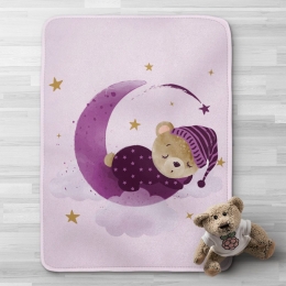 Borea Κουβέρτα Κούνιας Sleeping Bear Μωβ 100 x 140 cm Μωβ