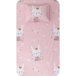 Borea Σεντόνι Σετ 2ΤΜΧ Kitty Μονό 160 x 240 cm + 50 x 70 cm Ροζέ