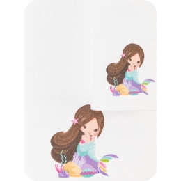 Borea Πετσέτες Σετ 2ΤΜΧ Sirena Λευκό 70 x 120 / 30 x 50 cm Λευκό