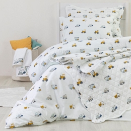 Borea Κουβερλί Σετ Γερανός Μονό 160 x 220 cm + 50 x 70 cm Λευκό
