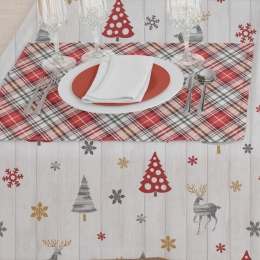 Borea Τραπεζομάντηλο Χριστουγεννιάτικο Nordic 140 x 220 cm Γκρι