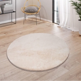 Paco Home Χαλί Ροτόντα Soft Μπουκλέ Φ 160 - Luxus Εκρού