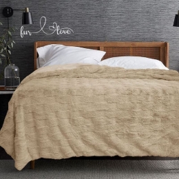 Bonsai Home Κουβέρτα Γούνινη/Βελούδινη Super Soft Υπέρδιπλη 220×240 – Luxury Rabbit Fur Ανθρακί