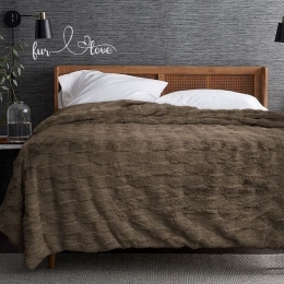 Bonsai Home Κουβέρτα Γούνινη/Βελούδινη Super Soft Μονή 160×220 – Luxury Rabbit Fur Ανθρακί