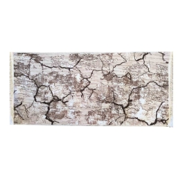 Eco-Carpet Μοντέρνο Χαλί Διάδρομος με Κρόσια 70x150 - Iris Εκρού