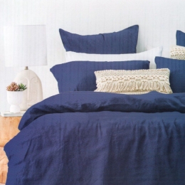 Ariete Casa Σετ Παπλωματοθήκη Βαμβακοσατέν 250 TC King Size 240×260 – Lux Home Μπλε Μαρίν