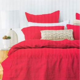 Ariete Casa Σετ Παπλωματοθήκη Βαμβακοσατέν 250 TC King Size 240×260 – Lux Home Κόκκινο Magenta/Φούξια