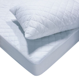 Bonsai Home Επίστρωμα Καπιτονέ Διπλό 140x200+30 με Περιμετρική Φάσα Microsatin Λευκό