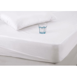 Bonsai Home Επίστρωμα Αδιάβροχο Πετσετέ Διπλό 140x200+30 με περιμετρική φάσα Micro PU Λευκό