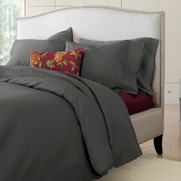 Ariete Casa Σετ Παπλωματοθήκη Βαμβακερή Περκάλι 250 TC King Size 240×260 - Homeport Ανθρακί / Μπορντώ