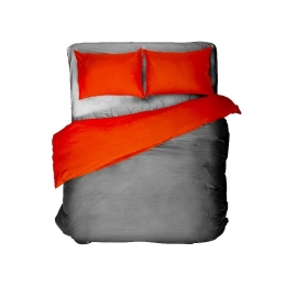 Isadore Lorraine Πάπλωμα Διπλής Όψης Υπέρδιπλο 220×240 – Microsatin Τερακότα/Γκρι