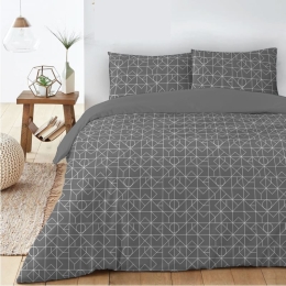 Ariete Casa Σετ Σεντόνια Βαμβακερά Πεννιέ King Size 240×260 - Puzzling Γκρι