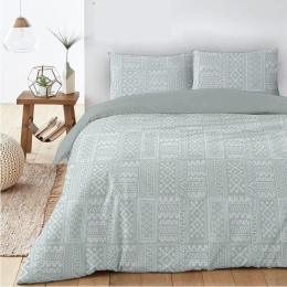 Ariete Casa Σετ Σεντόνια Βαμβακερά Πεννιέ Μονά 160x240 - Tribal Γκρι