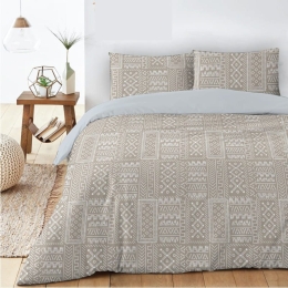 Ariete Casa Σετ Σεντόνια Βαμβακερά Πεννιέ Μονά 160x240 - Tribal Μπεζ
