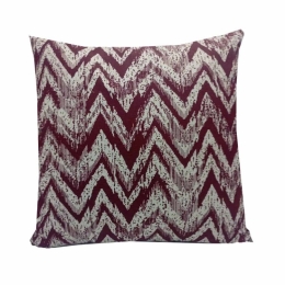 Vekrakis Μαξιλάρι Φιγούρας με Γέμιση 45×45εκ Polycotton Zig Zag  Μπορντό