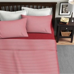 Ariete Casa Σετ Σεντόνια Υπέρδιπλα 220×240 - Zig Zag Κοραλλί