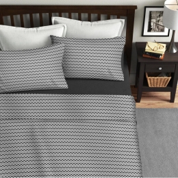 Ariete Casa Σετ Παπλωματοθήκη Μονή 160×240 - Zig Zag Ανθρακί