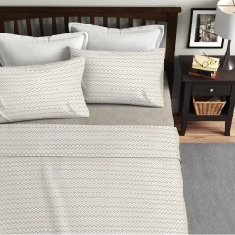 Ariete Casa Σετ Σεντόνια Μονά 160×240 - Zig Zag Μπεζ