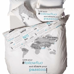 Amo la Casa Σετ Παπλωματοθήκη Διπλη Percale 200x240 - Loft Λευκή