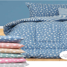 Πάπλωμα μονό 160Χ240 cm Σχ.Star Βαμβακερό 160 TC Microsilk Μπλε