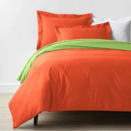 Isadore Lorraine Σετ Παπλωματοθήκη Βαμβακοσατέν King Size 240x270 Πορτοκαλί Λαχανί