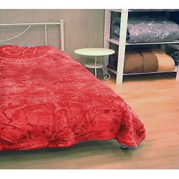 Κουβέρτα Yπέρδιπλη Aνάγλυφη Super Soft Velour 220x240 Σχ.Levy Κόκκινο
