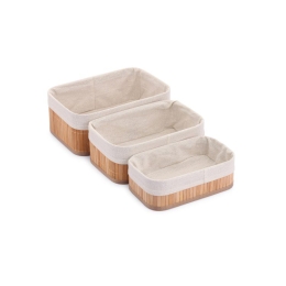 Chios Hellas Καλάθι Αποθήκευσης Bamboo 3τμχ Sonoma 30εκ/24,5εκ/19,5εκ