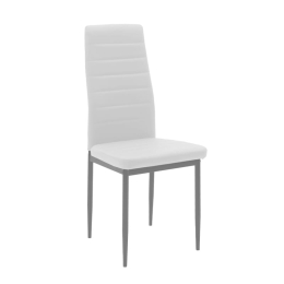 Καρέκλα Parker pakoworld μέταλλο-PU λευκό-γκρι πόδι 42x48x98εκ Σετ 4 Τεμαχίων