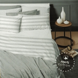 Amo la Casa Σετ Σεντόνια Μονά Φανελένια με Λάστιχο 90X200/150X290 - Dotta Μπλε