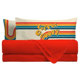 Amo la Casa Σετ Σεντόνια Digital Print Μονά με Λάστιχο 150x290 - Groovy Κοραλλί