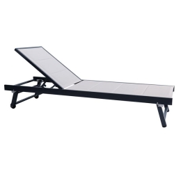 Pool ξαπλώστρα αλουμινίου ανθρακί με textilene cappuccino 67x194x29 εκ