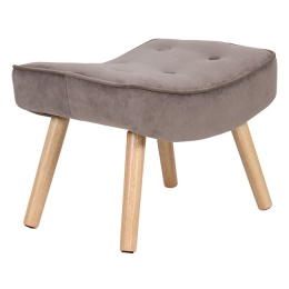 Σκαμπό Alma σε φυσικό χρώμα με καφέ velure ύφασμα 52x38x35 εκ