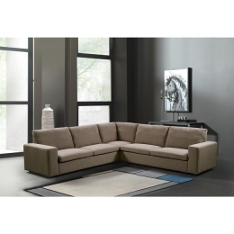 Pacific γωνιακός καναπές με καφέ ύφασμα 260x260x83 εκ