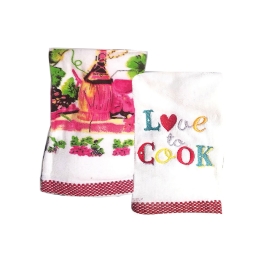 Love to cook σετ πετσέτες κουζίνας δύο τεμαχίων βελουτέ 45x65 εκ
