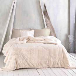 Shabby εκρού κουβερτοπάπλωμα 220x240 εκ