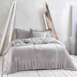 Shabby γκρι κουβερτοπάπλωμα 220x240 εκ