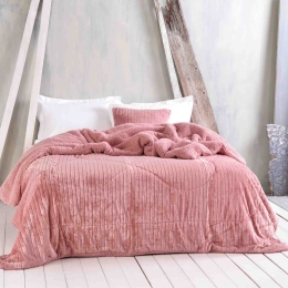 Shabby ροζ κουβερτοπάπλωμα 220x240 εκ