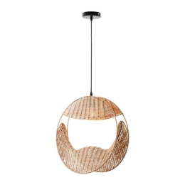 Φωτιστικό κρεμαστό μονόφωτο από rattan 52x43 εκ