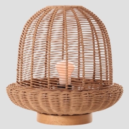 Πορτατίφ μπεζ από rattan 30x30 εκ