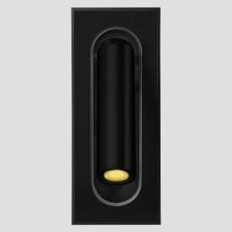 Απλίκα τοίχου χωνευτή led μαύρη αλουμινίου 17x6 εκ