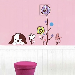 Lazy dog ρολόι τοίχου αυτοκόλλητο από βινύλιο 85x60.8 εκ