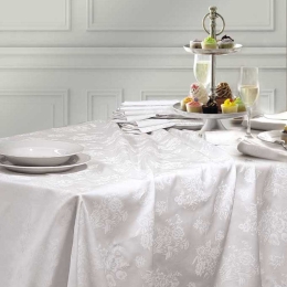 Jasmine τραπεζομάντηλο σατέν ζακάρ λευκό 170x270 εκ