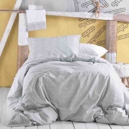 Cute γκρι σετ παπλωματοθήκη παιδική δύο τεμαχίων 160x250 εκ