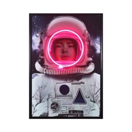 Pink Space πίνακας με led φως σε ροζ χρώμα 70x100 εκ