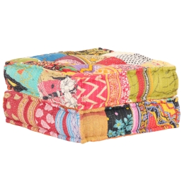 Πουφ patchwork υφασμάτινο 60x70x36 εκ