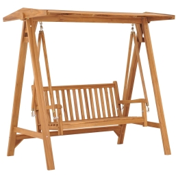 Κούνια κήπου από μασίφ ξύλο teak 170x96x171 εκ