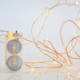 12 mini led με μπρονζέ χάλκινο καλώδιο IP20 soft white φως 110 εκ
