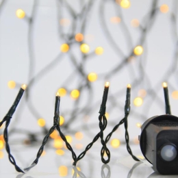700 Led λαμπάκια με 8 προγράμματα μετασχηματιστή ρεύματος και πράσινο καλώδιο IP44 λευκό θερμό φως 35μ