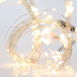 400 Mini Led χταπόδι με μετασχηματιστή ρεύματος ασημί χάλκινο καλώδιο IP44 λευκό θερμό φως 5μ